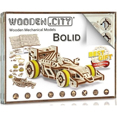 Wooden City 3D puzzle Závodní vůz Bolid 108 ks