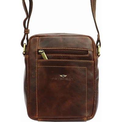Peterson pánská kožená Crossbody taška TB-117 hnědá