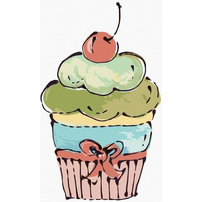 Zuty Malování podle čísel CUPCAKE S RŮŽOVOU TŘEŠNÍ HALEY BUSH