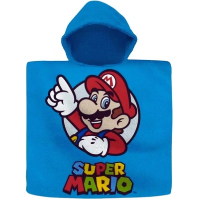 CurePink ručník pončo Super Mario Mario & Luigi 60 x 120 cm