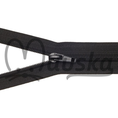 Zip spirálový bundový 5mm dělitelný délka 35 cm - ČERNÁ