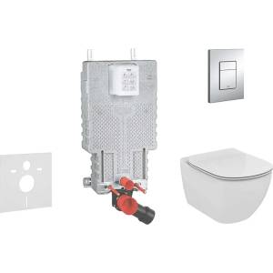 GROHE Uniset - Комплект от предстена инсталация, тоалетна чиния и седалка Ideal Standard Tesi, бутони Skate Cosmopolitan, хром 38643SET-KF (38643SET-KF)