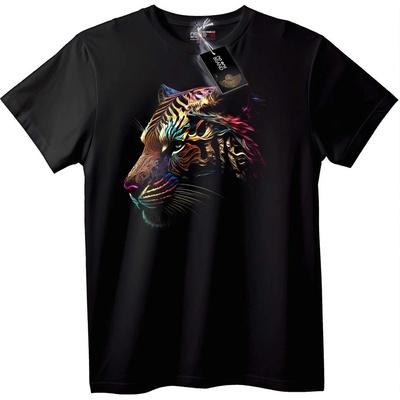 NOONEBRAND Тениска Цветен Тигър - 5XL, Black