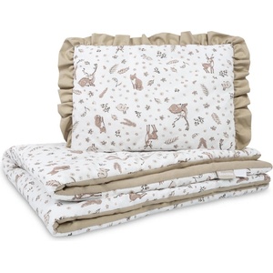  Спален комплект двулицев за бебешко креватче Forest Beige 75X95 25X35 Sensillo