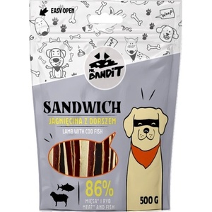 VetExpert Mr. Bandit SANDWICH lamb with cod fish - лакомство за куче, ленти сандвич с риба треска, 500 гр - Полша