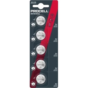 Duracell Бутонна батерия duracell procell cr2025, 3v, 5 бр. в блистер, Литиева, /цена за 1 батерия/ (procell-cr2025-5pk) - xtreme