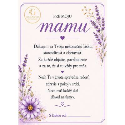 Glanzio venovacia kartička L – Pre moju mamu | Levanduľová edícia 18532