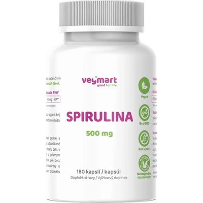 Vegmart Spirulina 500 mg 180 kapslí