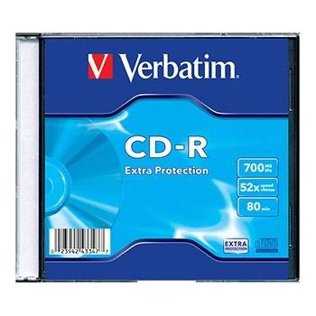 Verbatim 43347 CD-R Extra Protection, 1-пакет Slim box, 700MB, 52x, 80 мин (43347)