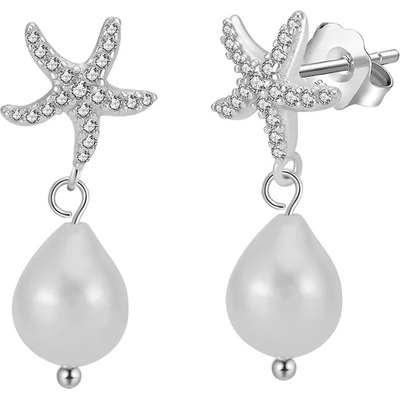 DELIS Сребърни обеци, jw1558, модел морска звезда, родиево покритие (jw1558)