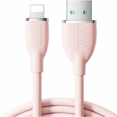 Joyroom SA29-AL3 silikónový nabíjací a dátový, USB-A/Lightning na iPhone/iPad/iPod/AirPods, 1,2m, světlerůžový