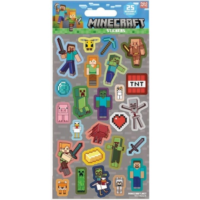 Minecraft samolepky šedé