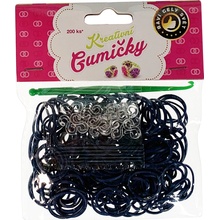 Loom Bands pletací gumičky tmavě modré 200ks + háček