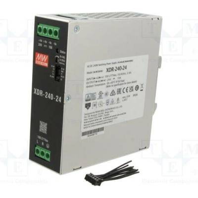 MEAN WELL XDR-240-24 Napájecí zdroj: spínaný; na lištu DIN; 240W; 24VDC; 0÷10A; OUT: 1