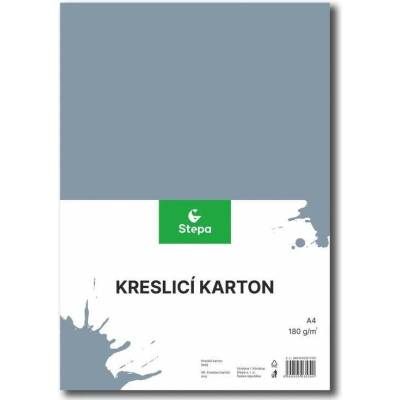 Kreslící karton Stepa A4, 180g/m2 - šedý. 1ks