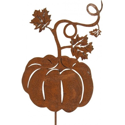 Rustikální rezavý zápich dýně Pumpkin Rust - 14*1*55 cm - Clayre & Eef