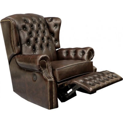 Indickynabytok Chesterfield Stunning elektrické polohovacie z pravej hovädzej kože brown