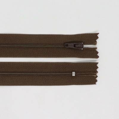 Spirálový zip, šíře 3 mm, délka 50 cm, hnědá