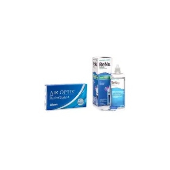 Alcon Air Optix Plus Hydraglyde (6 лещи) + ReNu MultiPlus 360 ml с кутия