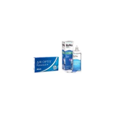 Alcon Air Optix Plus Hydraglyde (6 лещи) + ReNu MultiPlus 360 ml с кутия