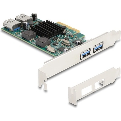 Delock PCI Express x4 карта - 2 x външен USB 5 Gbps тип A и 2 x вътрешен USB 5 Gbps тип A с два канала - нископрофилен форм-фактор