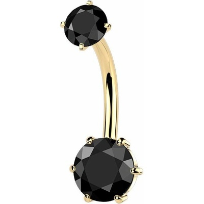 Šperky4U Zlacený ocelový piercing do pupíku BS1078-GDK