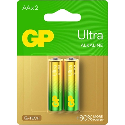 GP Batteries Алкална батерия GP Ultra LR6, AA, 2200mAh, 1.5V, 2 бр