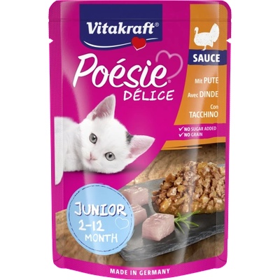 Vitakraft Poesie Junior пауч за подрастващи котки с пуешко 85gr