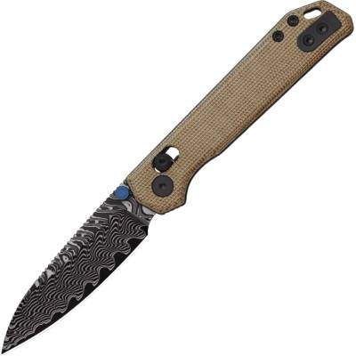 Kizer Begleiter 2.9 Damascus,Acid-Washed,Norplex UltreX Micarta V3458.2CDA2