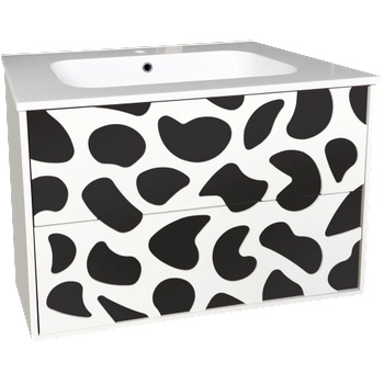 InterCeramic Конзолен шкаф за баня InterCeramic ICP 8045B - PVC, бял с умивалник 8045-2 (ICP 8045B)