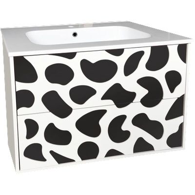 InterCeramic Конзолен шкаф за баня InterCeramic ICP 8045B - PVC, бял с умивалник 8045-2 (ICP 8045B)