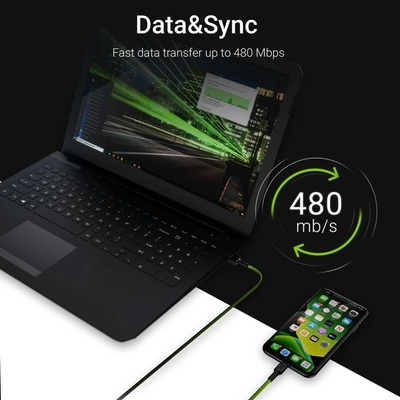 Green Cell KABGC05 USB-A - Lightning, 120cm černý