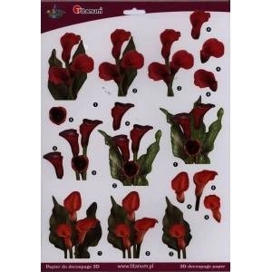 TITANUM Decoupage paper 3D flowers callas sheet