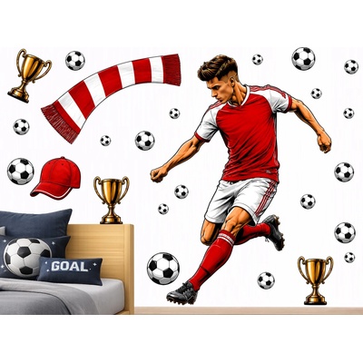 Nalepte.cz Futbalista Arsenalu Londýn úpravy na prianie športové nálepky na stenu hárok 122 x 169 cm