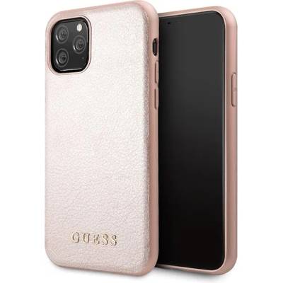 GUESS Луксозен Кожен Калъф за iPhone 11 Pro, Guess Leather Case, Розов (GUHCN58IGLRG)