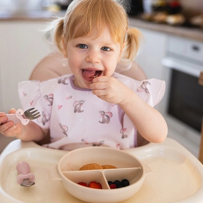 BabyOno Dětské příbory z nerezové oceli - růžový
