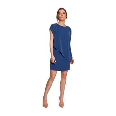 Vrstvené šaty S262 modrá