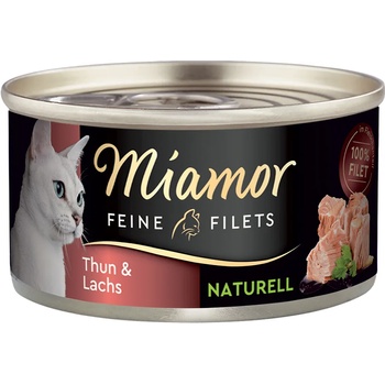 Miamor 6x80г Feine Filets Naturelle Miamor, консервирана храна за котки - риба тон и сьомга