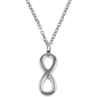 Šperky4U Ocelový řetízek s přívěškem ležatá osmička OPD0079