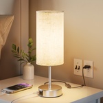 UPXNBOR Nightstand Lamp Touch, Table Lamp with USB-A & USB-C Charging Function - N-15