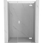 Mexen Mist-H душ врата, панти, десни 125 см, прозрачни, бели - 8A5-125-001-20-00-P (8A5-125-001-20-00-P)