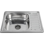 Inter Ceramic Кухненска мивка 6448L, Inter Ceramic, неръждаема стомана, 64x48см (6448L) Мивка за вграждане