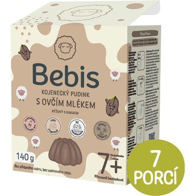 Bebis Kojenecký pudink s ovčím mlékem rýžový s kakaem 140 g – Hledejceny.cz