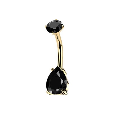 Šperky4U Zlacený ocelový piercing do pupíku BS1061-K
