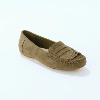Mokasíny z imitace semiše khaki