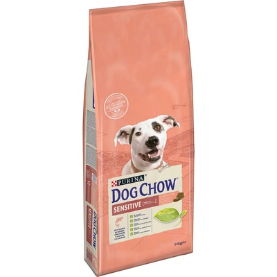 Dog Chow 14кг Adult Sensitive Dog Chow Purina, суха храна за кучета със сьомга