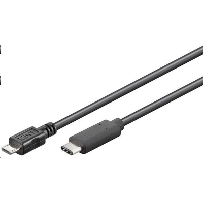 PremiumCord Kábel USB 3.1 konektor C/male - USB 2.0 Micro-B/male, čierny, 0, 6m