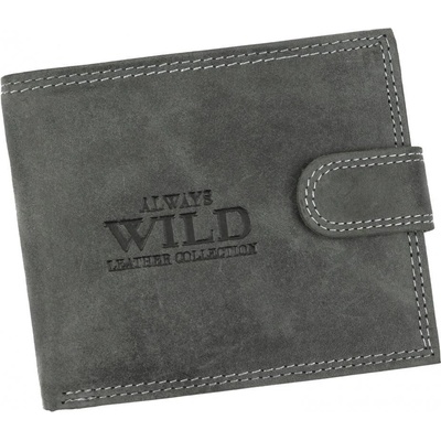 WILD pánska peňaženka z brúsenej kože RFID v krabičke čierna