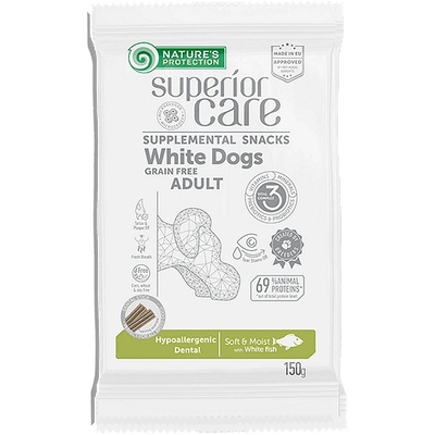 Nature's Protection Superior Care White Dogs Hypoallergenic Dental Snack- Хипоалергенна дентална закуска с бяла риба-150гр