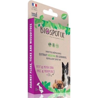 BIOGANCE Biospotix Dog spot-on S-M с репелентен ефект 5 x 1 мл (до 20 кг)